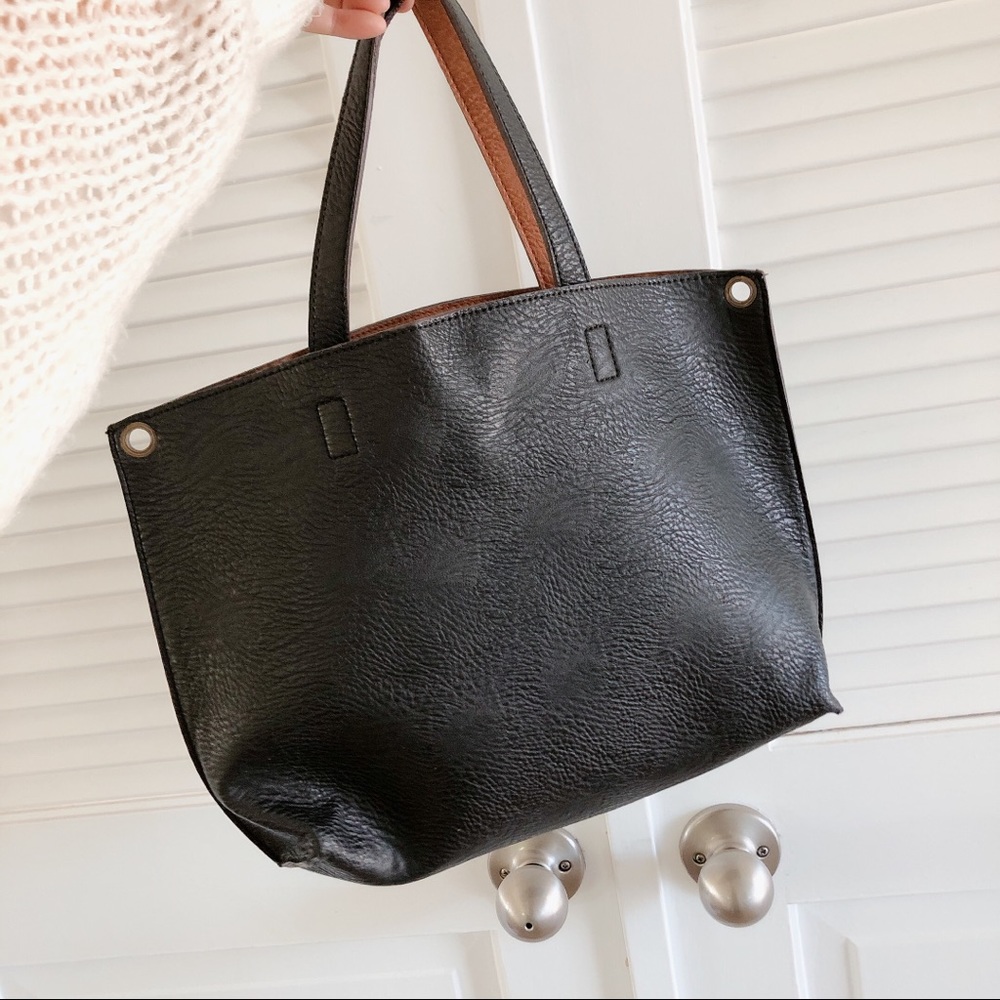 Leather tote bag